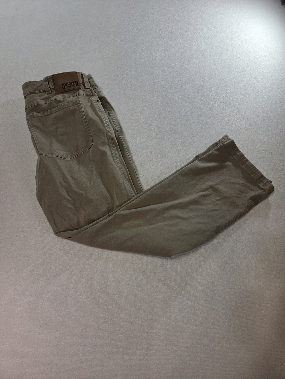 Duluth Flex Fire Hose Pants 38x34 Khaki Workwear Stretch